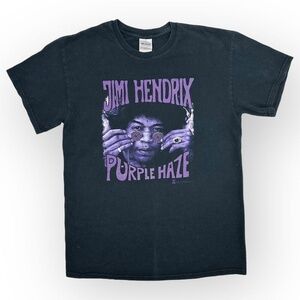 VINTAGE Jimi Hendrix 'Purple Haze' Graphic T-Shirt Black Cotton Y2K